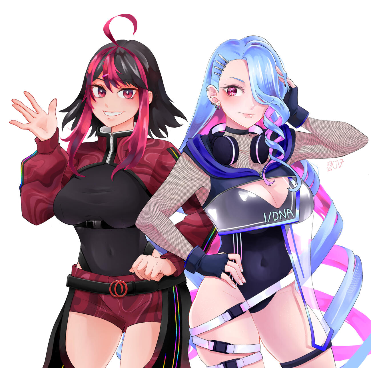 Vtubers Aura GX and ID/NA commissioned by motionstahp (@twitter)
